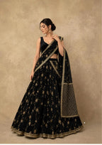 Noor Georgette Lehenga Style Saree with Thread & Sequins Work with Blouse & Dupatta