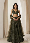 Aavira Chinon Silk Sequin & Thread Work Lehenga Choli with Net Dupatta for Wedding