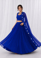 Yuvika Cotton Mirror Work Lehenga Choli Set with Georgette Dupatta