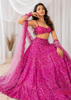 Avelia Gorgeous Pink Lehenga Choli Set with Sequins, Dori & Zari Work