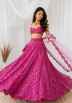 Avelia Gorgeous Pink Lehenga Choli Set with Sequins, Dori & Zari Work