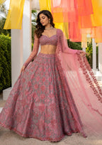 Luxury Thai Silk Sequins & Thread Work Lehenga Choli Set for Wedding