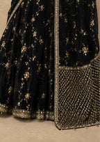 Noor Georgette Lehenga Style Saree with Thread & Sequins Work with Blouse & Dupatta