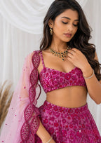 Avelia Gorgeous Pink Lehenga Choli Set with Sequins, Dori & Zari Work