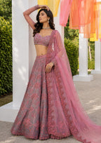 Luxury Thai Silk Sequins & Thread Work Lehenga Choli Set for Wedding