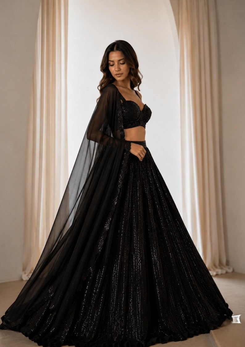 Designer Georgette Ready to Wear Lehenga Choli Set with Sequins Work