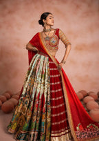 Vastrika Muslin Cotton Mirror Work Lehenga Choli with Lace Border Dupatta