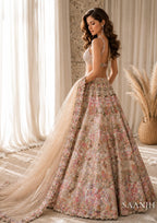 Aaralika Floral Embroidered Lehenga Choli Set Bridal Mehendi Sangeet Reception Outfit