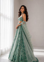 Ruhanvi Georgette Sequins, Dori & Thread Work Lehenga Choli with Net Dupatta