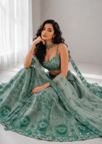 Ruhanvi Georgette Sequins, Dori & Thread Work Lehenga Choli with Net Dupatta