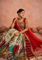 Vastrika Muslin Cotton Mirror Work Lehenga Choli with Lace Border Dupatta