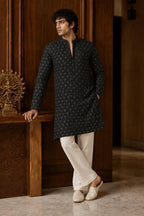 Ruhan Men's Sequins Embroidered Kurta Set with Pajama | Designer Festive & Wedding Wear