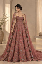 Aarohi Corset Anarkali Gown with Stone & Sequin Embroidery Designer Wedding Wear