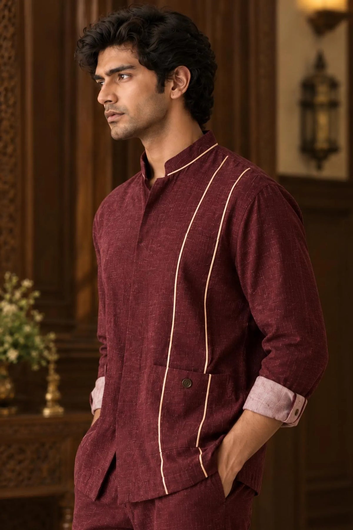 Aurev Men's Linen Shirt & Tailored Pant Co-Ord Set Modern Summer Casual Wear