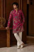 Zarvish Men's Digital Printed Kurta Pajama Set with Zari Embroidery for Weddings & Festive Wear