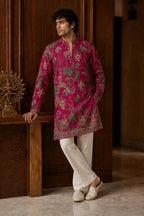 Zarvish Men's Digital Printed Kurta Pajama Set with Zari Embroidery for Weddings & Festive Wear