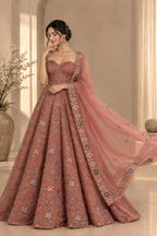 Aarohi Corset Anarkali Gown with Stone & Sequin Embroidery Designer Wedding Wear