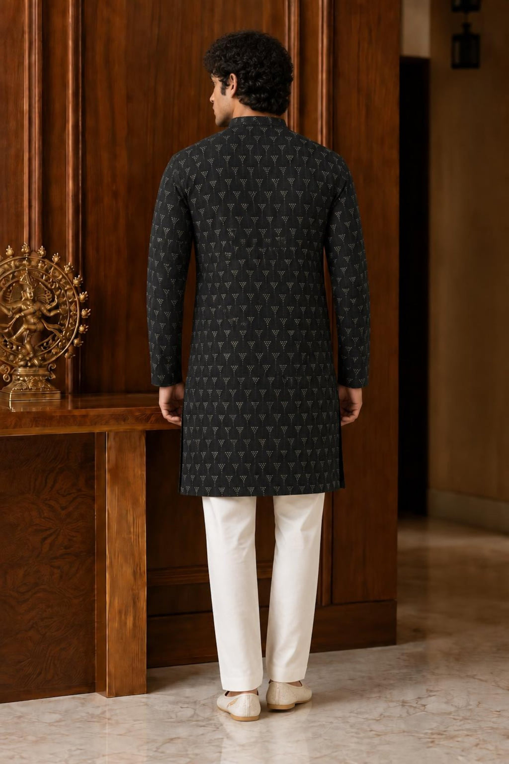 Ruhan Men's Sequins Embroidered Kurta Set with Pajama | Designer Festive & Wedding Wear