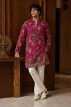Zarvish Men's Digital Printed Kurta Pajama Set with Zari Embroidery for Weddings & Festive Wear