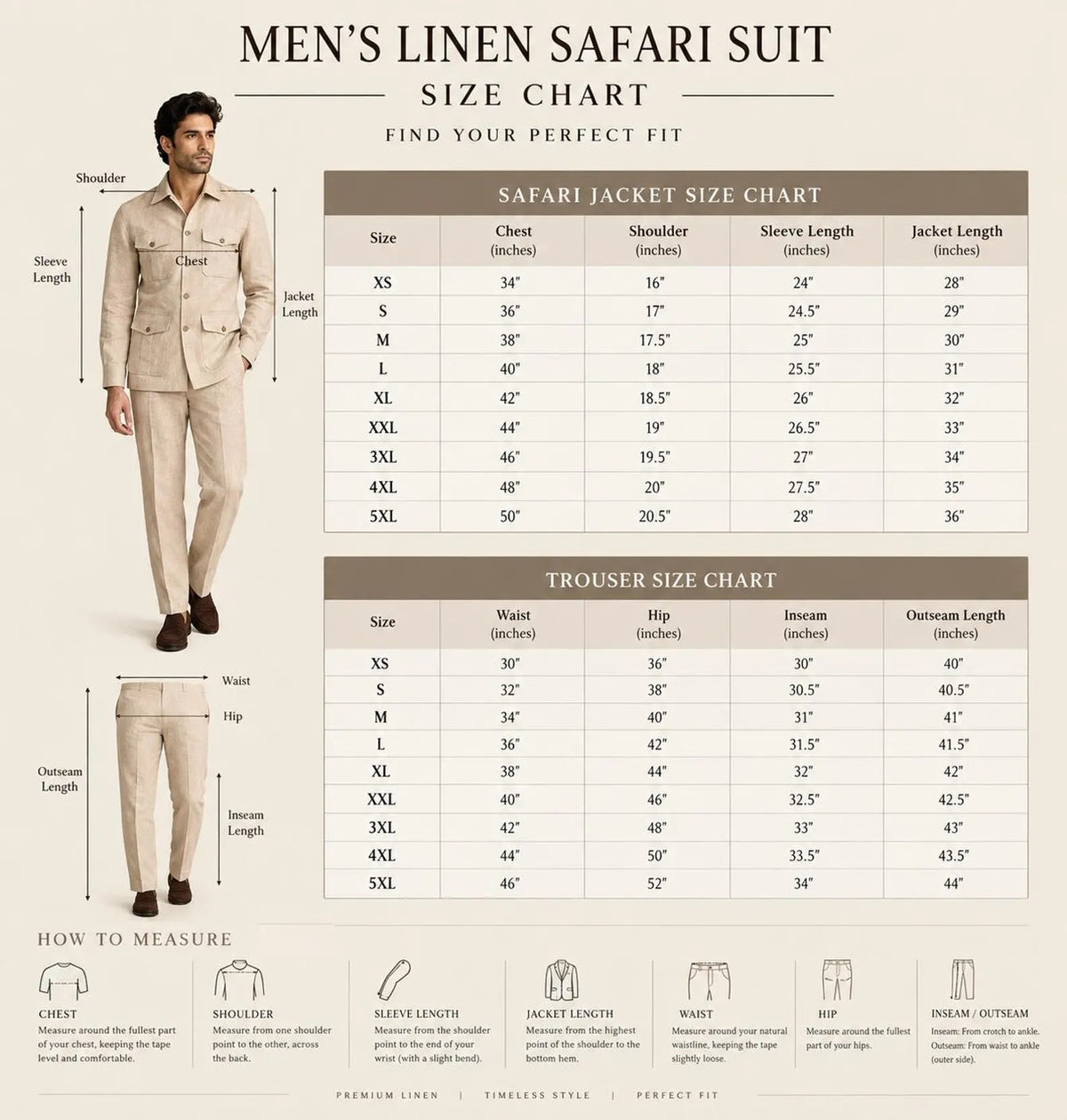 Aarvian Men's Premium Linen Safari Jacket & Pant Set | Modern Summer Party & Resort Wear