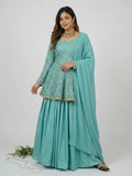 Nayara Fandy Silk 5mm Sequins Embroidered Kediyu Lehenga with Dupatta