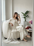 Elora Crunchy Silk Thread & Sequins Embroidered Palazzo Suit with Dupatta