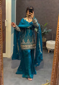 Kiara Fendy Satin Silk 5mm Sequins Embroidered Palazzo Suit with Dupatta
