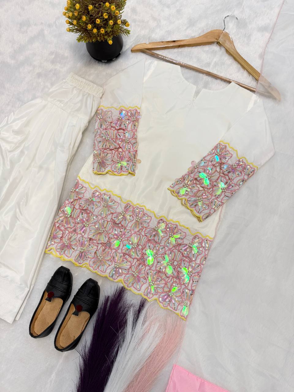 Meher Crepe Silk Embroidered Farshi Salwar Suit with Organza Dupatta for Festive & Wedding Wear