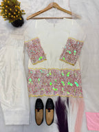Meher Crepe Silk Embroidered Farshi Salwar Suit with Organza Dupatta for Festive & Wedding Wear
