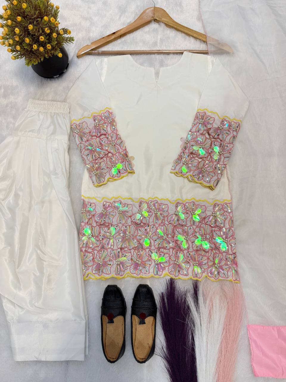 Meher Crepe Silk Embroidered Farshi Salwar Suit with Organza Dupatta for Festive & Wedding Wear