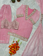 Sitara Frendy Silk Mirror Work Kurti Plazzo Set with Embroidered Dupatta for Festive Wear