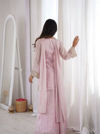 Sitara Frendy Silk Mirror Work Kurti Plazzo Set with Embroidered Dupatta for Festive Wear