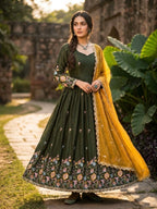 Designer Fendi Silk Gown with Zari Thread & Sequin Work