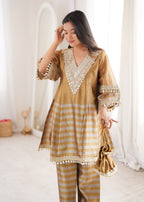 Abhira Embroidery & Mirror work Kurta Set with Batwa