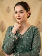 Yashira Sea Green Fendy Kurta Palazzo set with Beads & Sequins Embroidery