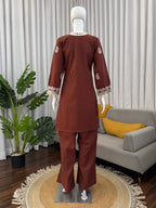 Ruhika Rayon Thread Work Kurti Set with Bell-Bottom