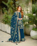 Kashvi Georgette Embroidered & Moti Work Kurti Plazzo Set with Lace Border Dupatta