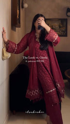 Tarunika Georgette Diamond Handwork & Embroidered Kurti Palazzo Set with Dupatta