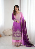 Anvika Chinon Silk Heavy Embroidery Kurti Palazzo Set with Dupatta