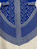 Vedanshi Premium Georgette Sequins & Thread Embroidered Kurti Plazzo Set