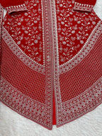 Vedanshi Premium Georgette Sequins & Thread Embroidered Kurti Plazzo Set