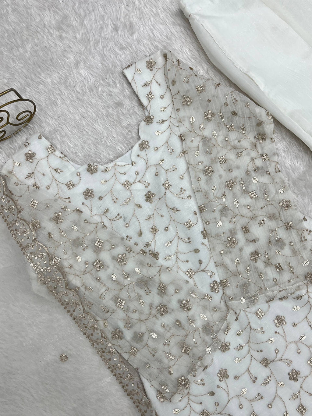Sharvik Crunchy Silk Embroidered Kurta with Bell Bottom & Dupatta