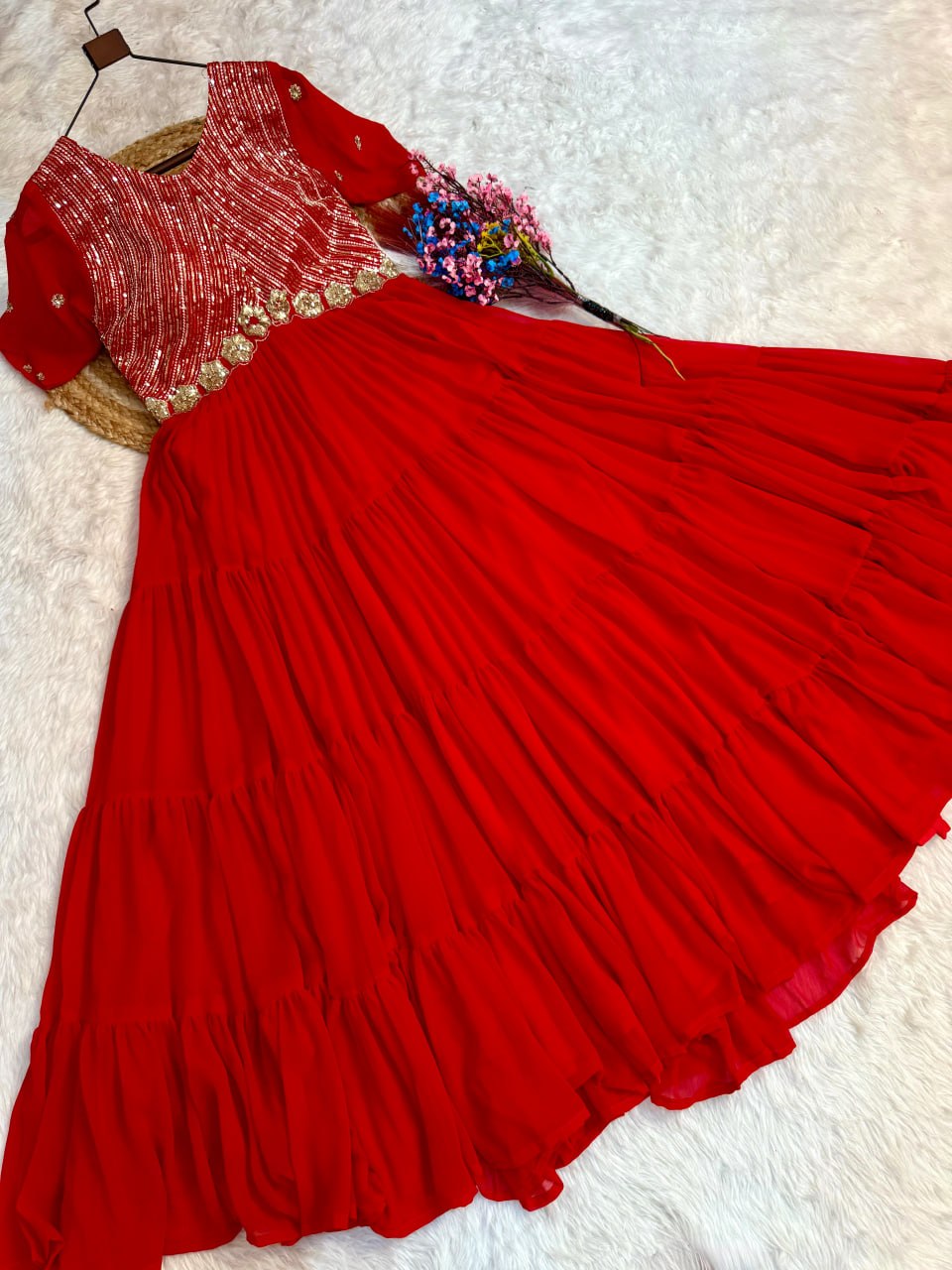 Mrinalika Blooming Embroidered Gown with Zari & Sequins Work