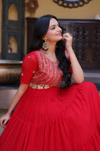 Mrinalika Blooming Embroidered Gown with Zari & Sequins Work