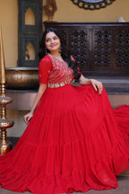 Mrinalika Blooming Embroidered Gown with Zari & Sequins Work
