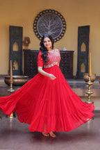 Mrinalika Blooming Embroidered Gown with Zari & Sequins Work