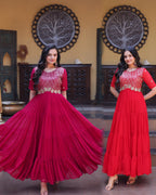Mrinalika Blooming Embroidered Gown with Zari & Sequins Work