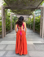 Zareena Chinon Silk Multi Needle Embroidery Sharara Suit with Natural Crepe Silk Bottom