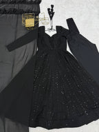 Noor-e-Lucknow Georgette Anarkali Set with Ruffle Dupatta & Pant