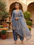 Zarmina Fendy Heavy Sequins Embroidered Farshi Plazzo Set with Dupatta